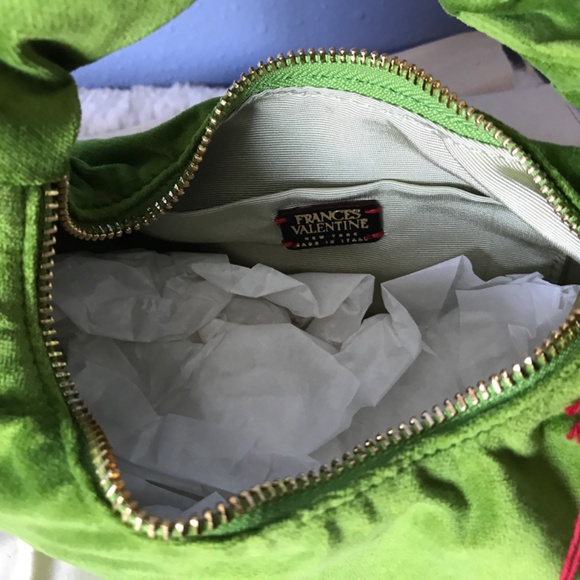 Francis Valentine green velvet Cece mini bag - Picture 4 of 8